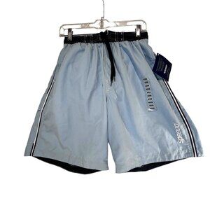 Speedo Mens Swim Trunks Blue Board Shorts Medium Pockets Lined New with Tags NWT